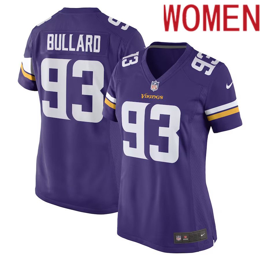Women Minnesota Vikings 93 Jonathan Bullard Nike Purple Game Player NFL Jersey